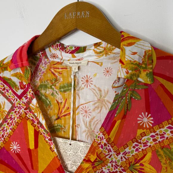 Haute Hippie crop tropical print‎ top - NEW - Picture 3 of 10